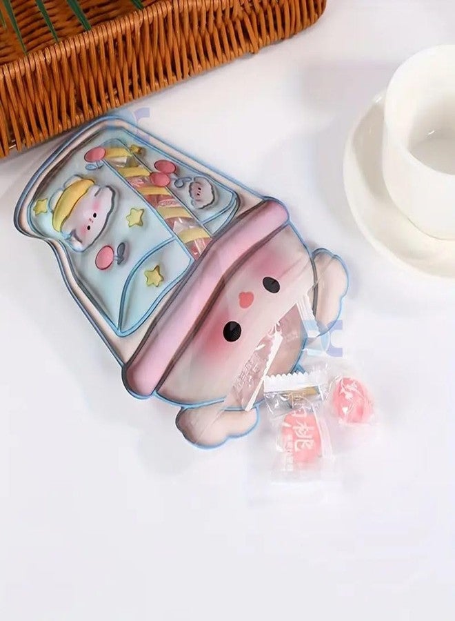 Promote 20pcs Cartoon Self-Sealing Bags - Food Storage Bags for Snacks, Candy, Hair Accessories, and Sundries with Reusable and Resealable Features for Easy Organization and Storage. (Pink) - Image 4